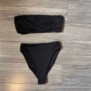 Black Bandeau Bikini Set